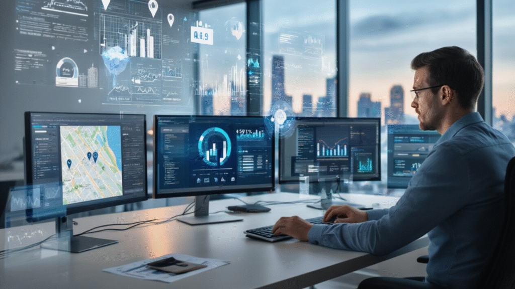 Illustration representing Generative Engine Optimization (GEO), showing AI-powered search engines generating direct answers, content optimization for AI models, and structured data improving visibility in modern search results.