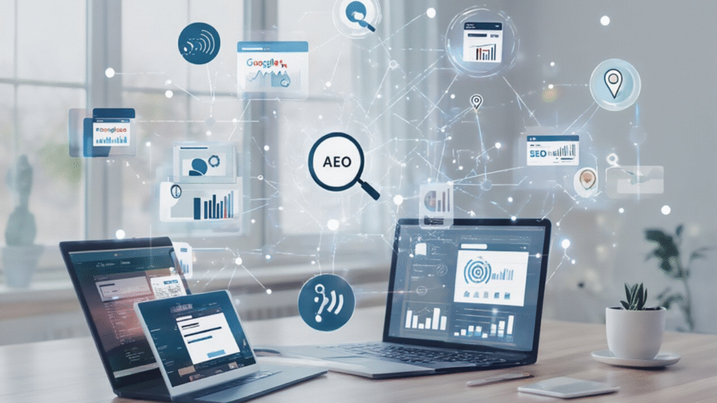 Local search engine optimization helping businesses rank higher in Google Maps and local search results.